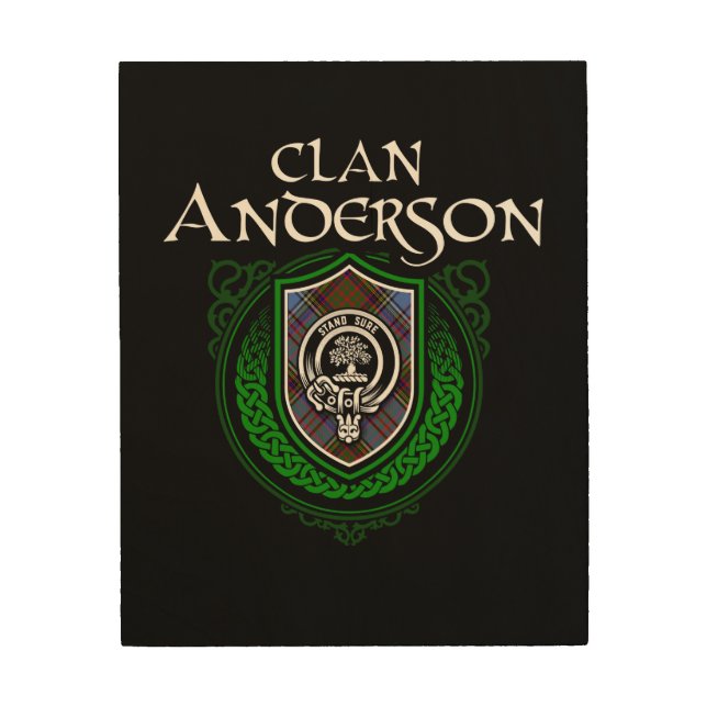 Clan Anderson Scottish Family Tartan  Wood Wall Art (Front)