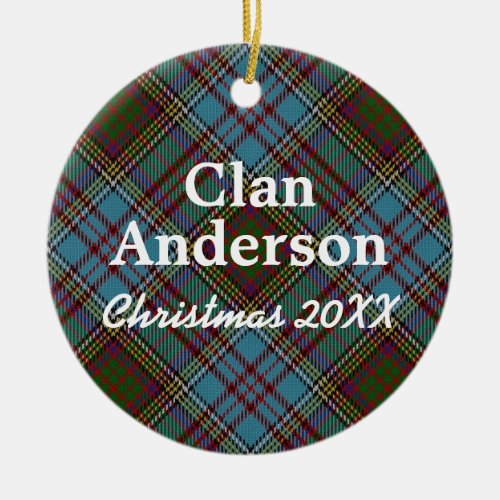Clan Anderson Scottish Tartan Ceramic Ornament