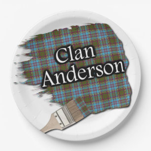 Clan Anderson Scottish Tartan Paint Brush Paper Plates