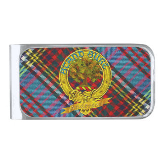 Clan Anderson Tartan and Motif Silver Finish Money Clip