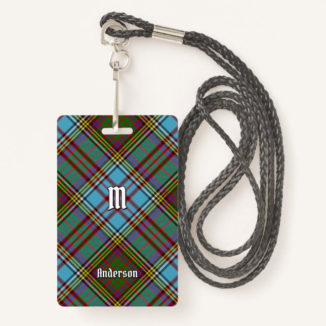 Clan Anderson Tartan Badge (Front with Lanyard)