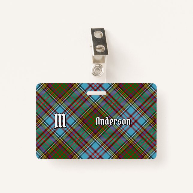 Clan Anderson Tartan Badge (Front with Clip)