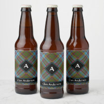 Clan Anderson Tartan Beer Bottle Label