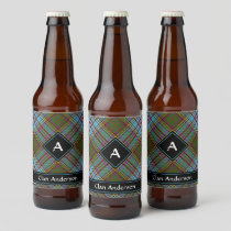 Clan Anderson Tartan Beer Bottle Label