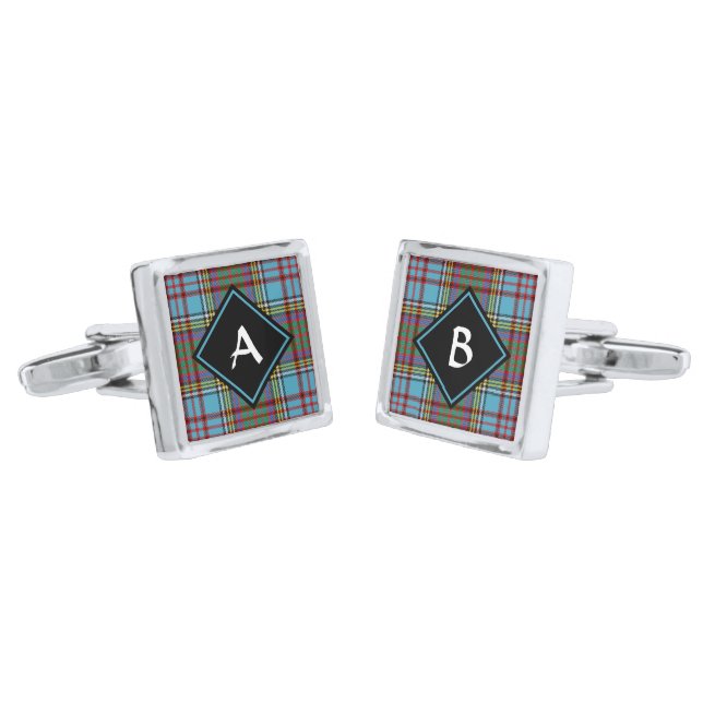 Clan Anderson Tartan Cufflinks (Angled)