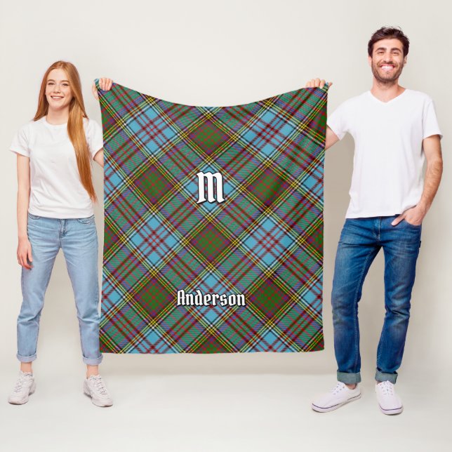 Clan Anderson Tartan Fleece Blanket (In Situ)