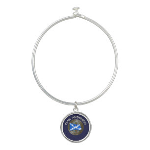 Clan Anderson Tartan Knot & Flag Bangle Bracelet