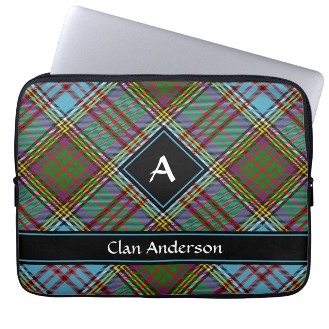 Clan Anderson Tartan Laptop Sleeve (Front)
