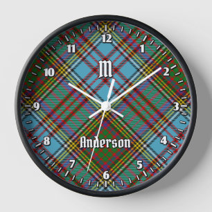 Clan Anderson Tartan Large Clock