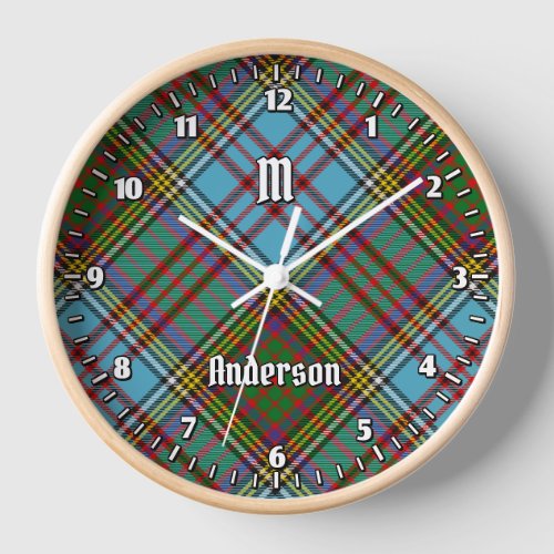 Clan Anderson Tartan Large Clock