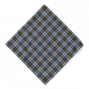 Clan Anderson Tartan Light Blue Plaid Bandana