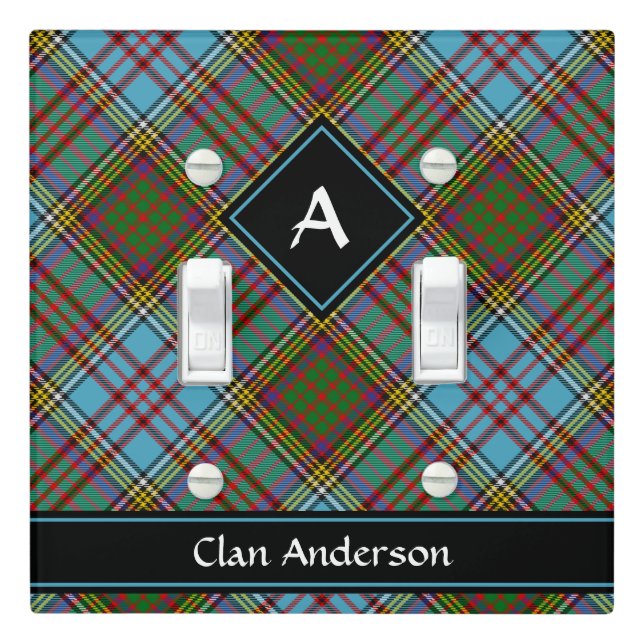 Clan Anderson Tartan Light Switch Cover (In Situ)