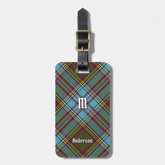 Clan Anderson Tartan Luggage Tag (Front Vertical)