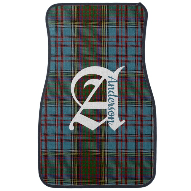 Clan Anderson Tartan Plaid Monogram  Car Floor Mat (Front)