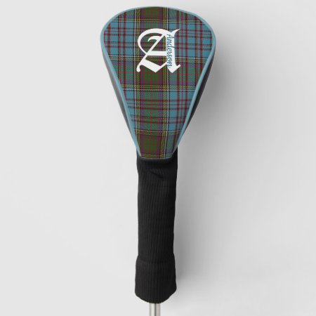 Clan Anderson Tartan Plaid Monogram Golf Head Cover