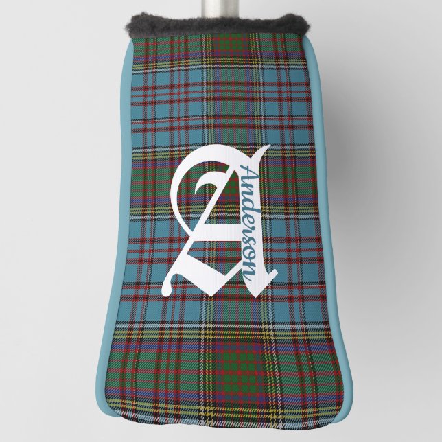 Clan Anderson Tartan Plaid Monogram  Golf Head Cover (Rotate 90)