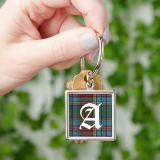 Clan Anderson Tartan Plaid Monogram  Keychain