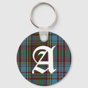 Clan Anderson Tartan Plaid Monogram Keychain