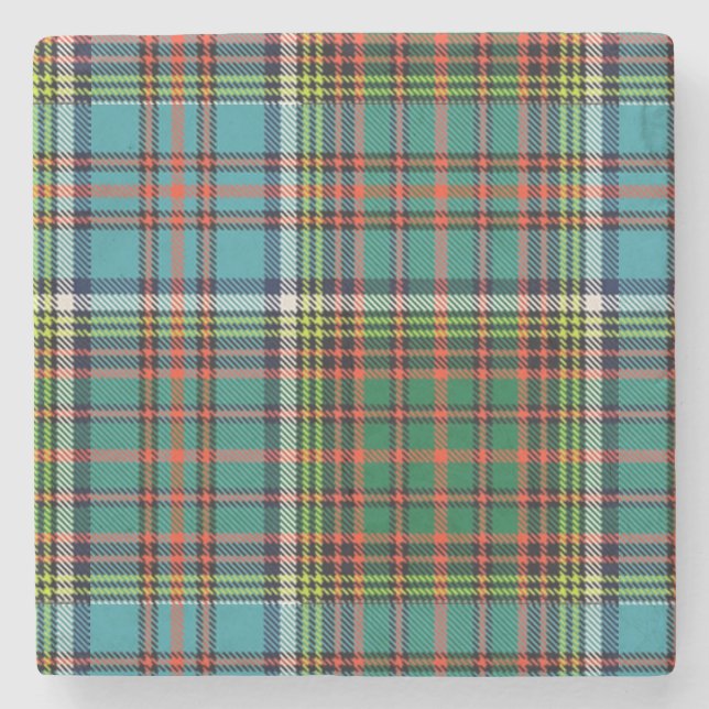 Clan Anderson Tartan Plaid Stone Coaster (Front)