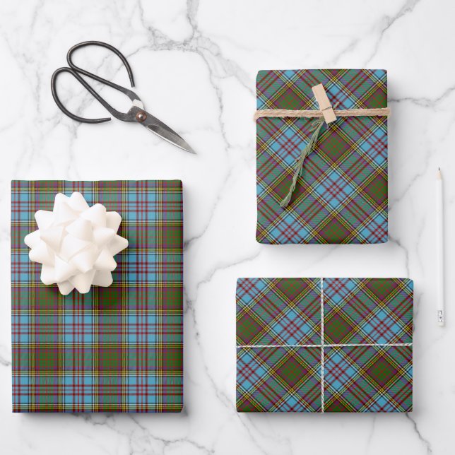 Clan Anderson Tartan Wrapping Paper Sheets (Front)