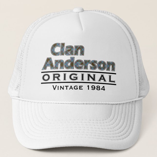 Clan Anderson Vintage Customize Your Birthyear Trucker Hat (Front)