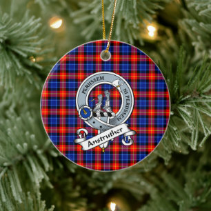 Clan Anstruther Badge Tartan Plaid Ceramic Ornament