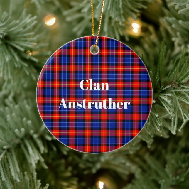 Clan Anstruther Tartan Ceramic Ornament (Tree)