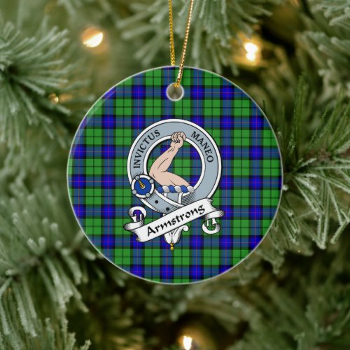 Clan Armstrong Badge Tartan Plaid Ceramic Ornament