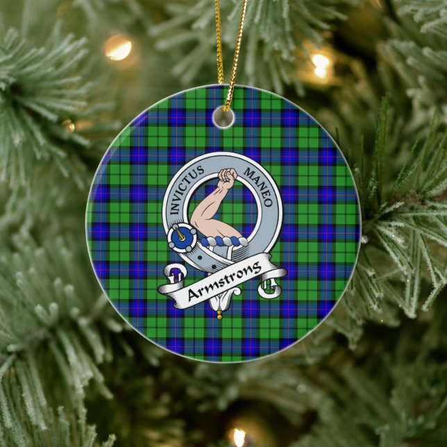Clan Armstrong Badge Tartan Plaid Ceramic Ornament (Tree)