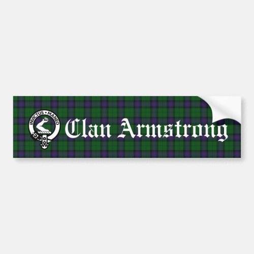 Clan Armstrong Crest Badge and Tartan Bumper Sticker