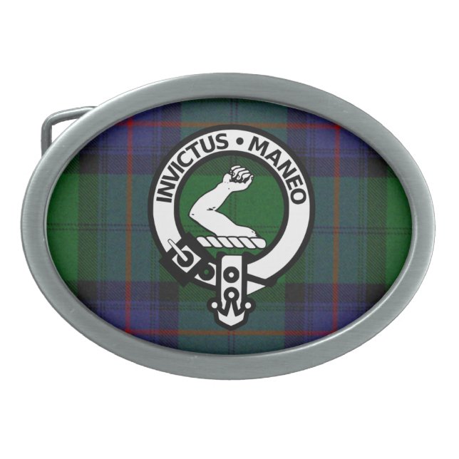 Clan Armstrong Crest Badge Tartan Buckle Belt Buckle (Front)