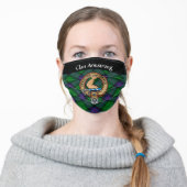Clan Armstrong Crest over Tartan Adult Cloth Face Mask (Worn)