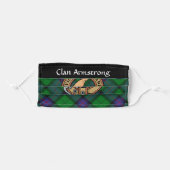 Clan Armstrong Crest over Tartan Adult Cloth Face Mask (Front, Folded)