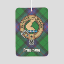 Clan Armstrong Crest over Tartan Air Freshener