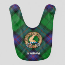 Clan Armstrong Crest over Tartan Baby Bib