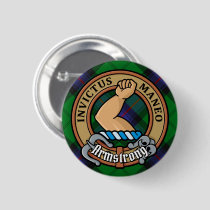 Clan Armstrong Crest over Tartan Button