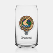Clan Armstrong Crest over Tartan Can Glass