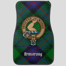 Clan Armstrong Crest over Tartan Car Floor Mat