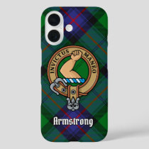 Clan Armstrong Crest over Tartan iPhone 16 Case