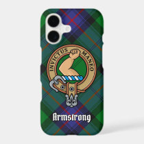Clan Armstrong Crest over Tartan iPhone 17 Case