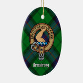 Clan Armstrong Crest over Tartan Ceramic Ornament (Right)