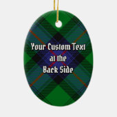 Clan Armstrong Crest over Tartan Ceramic Ornament (Back)
