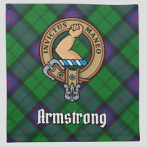 Clan Armstrong Crest over Tartan Cloth Napkin