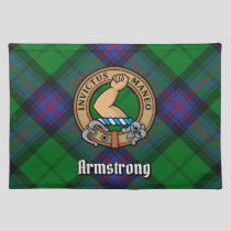 Clan Armstrong Crest over Tartan Cloth Placemat