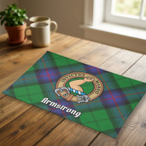 Clan Armstrong Crest over Tartan Cloth Placemat