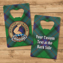 Clan Armstrong Crest over Tartan Credit Card Bottle Opener