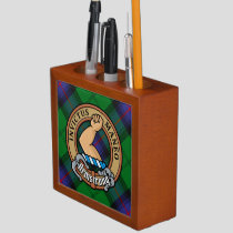 Clan Armstrong Crest over Tartan Desk Organizer