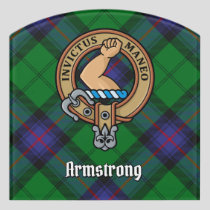 Clan Armstrong Crest over Tartan Door Sign
