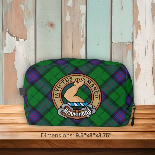 Clan Armstrong Crest over Tartan Dopp Kit (Creator Uploaded)