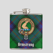 Clan Armstrong Crest over Tartan Flask